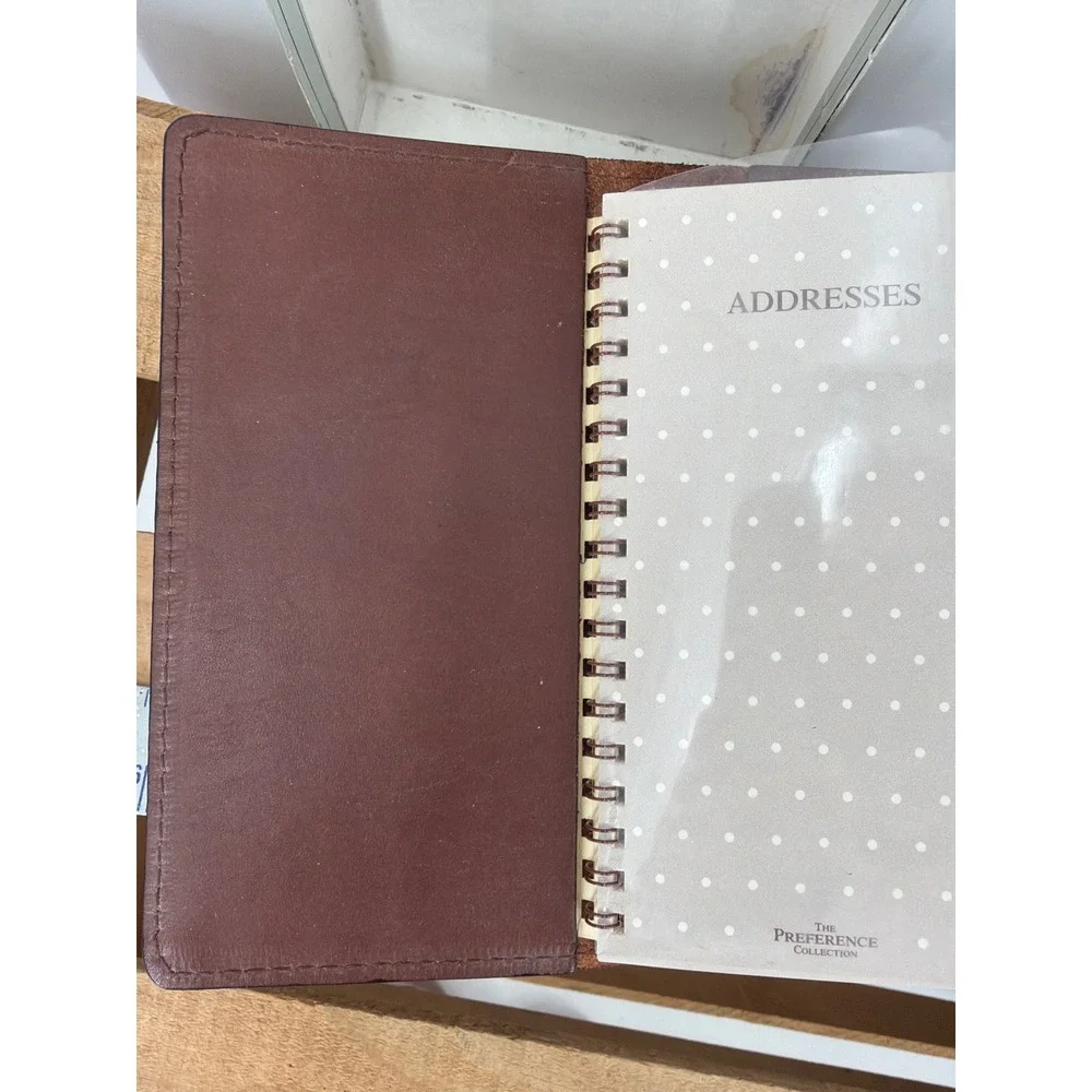 Vintage St. Dennis Pocket Size Agenda Burgundy Leather Diary‎ Address Book NOS
